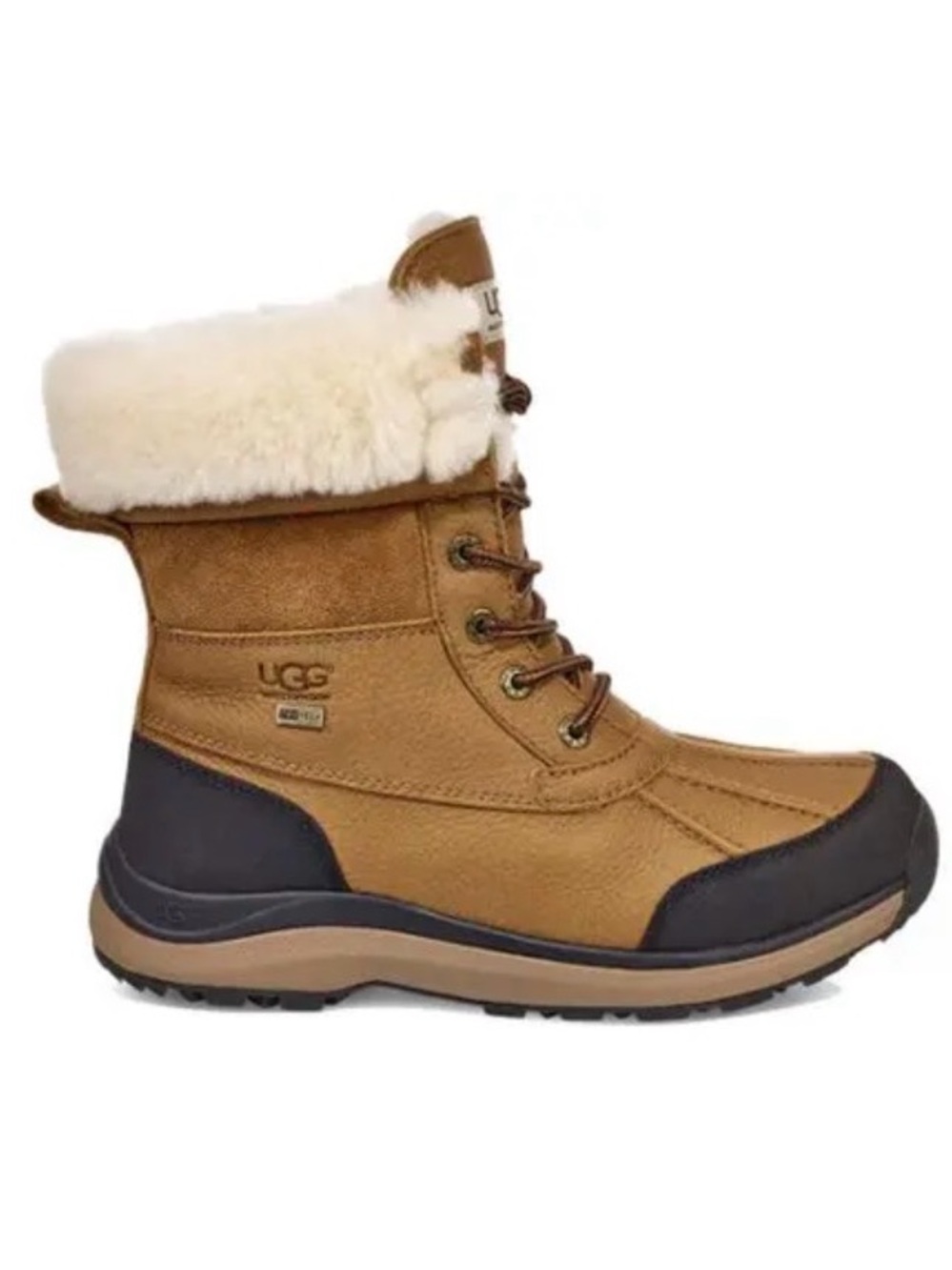 UGG Adirondack Iii winter boot snow fur lined wool brown leather womens 7 NEW
